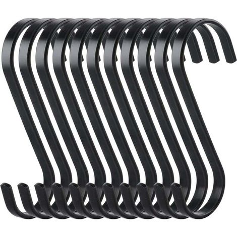 Set mit 10 flachen S-Haken, Metallhaken zum Aufhängen, robuste Küchenhaken, Mehrzweckhaken zum Kochen oder für Fleisch, Metzgerei, Kleidung, Pflanzen, Gartengeräte, Nüsse