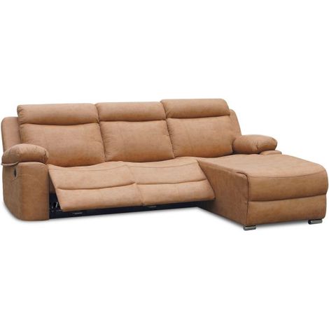 Sofá relax eléctrico con chaiselongue izquierdo Nellie 3 plazas Piedra (ancho) x 102cm (alto) (1/5)