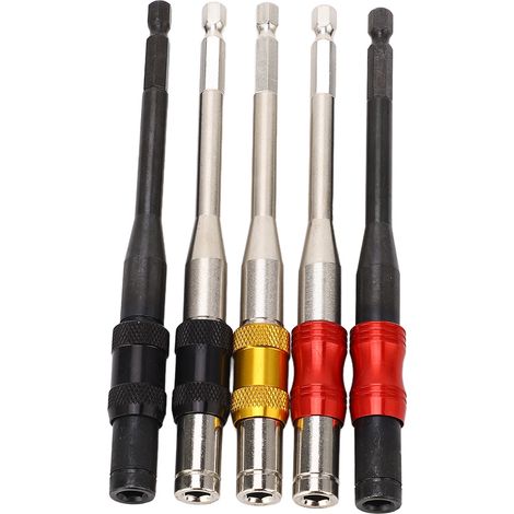 Porte-embout pivotant magnétique pour foret à queue hexagonale de 6,35 mm (1/4 pouce), rallonge de foret à dégagement rapide et autobloquante, tige de 145 mm (1/5)