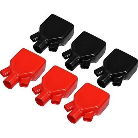 Pair 3 Paar Batteriepolkappen mit Isolierung, 87 mm lang, 16 mm (0,63 Zoll) Universalkappe für Auto-, Motorrad- und LKW-Batteriepole, rot und schwarz