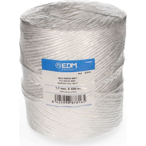 Bobine Raphia Blanc Edm Raphia Synthétique Blanc De 420m - Edm (1/3)