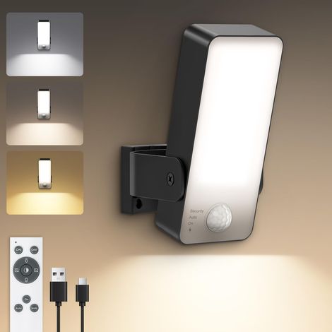 Lampe d'extérieur avec détecteur de mouvement, batterie 10 000 mAh, IP65, 3 modes, 3000 K-6000 K, applique murale sans prise d'alimentation pour véranda, garage, jardin (1/5)