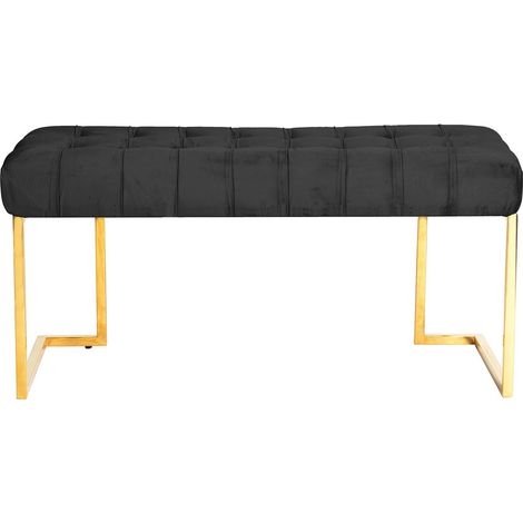 Panca Rare 200 in velluto nero trapuntato (1/3)