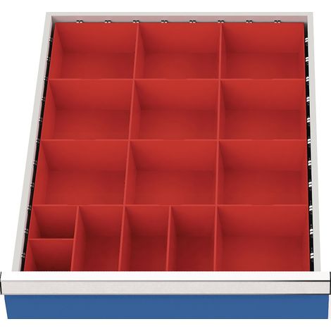 Materiale di suddivisione dei cassetti Front-H.75-100mm 15 contenitori per piccoli pezzi