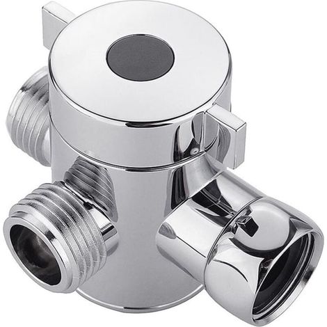 Vanne de Dérivation de Douche à 3 Voies G1/2in Multi-Fonction Séparateur d'eau Adaptateur Douche Accessoire Pomme Douche Pièce de Rechange pour Salle de Bain (1/4)