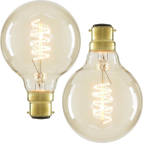 Litecraft Light Bulb 40 Watt Dimmable Filament B22 Bayonet Cap In Clear - 2 Pack (1/2)