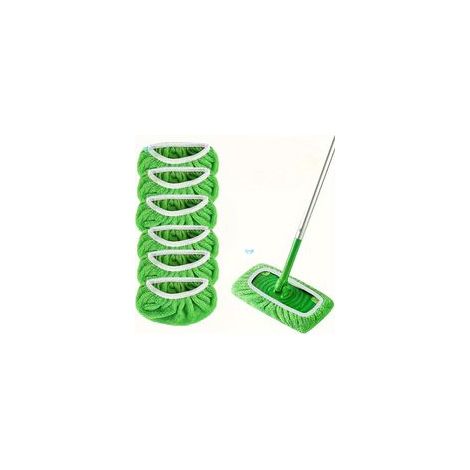 Lot de 10 lingettes de rechange pour balai à franges en microfibre vert corail – (1/5)