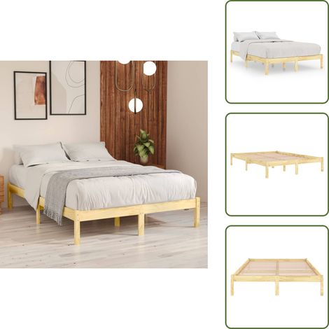 Massivholzbett 180x200 cm - Holzbett - Massivholzbette - Kiefernholzbett - Doppelbett - Boxspringbettrahmen (1/5)