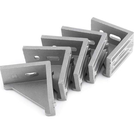 Droit Support d'angle L Forme Coin Support 5pcs En Alliage D'aluminium À Angle Droit Brace Fixation 58x58mm Equerre Cornière (1/5)
