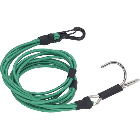 Sangle de treuil robuste en caoutchouc vert pour voiture RC 1/10 1/8, boucle en acier inoxydable et crochet. (1/5)