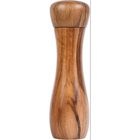 Moulin à poivre en céramique réglable pour le sel bois d'acacia hauteur 20,5 cm diamètre 6 plateau non inclus (1/5)