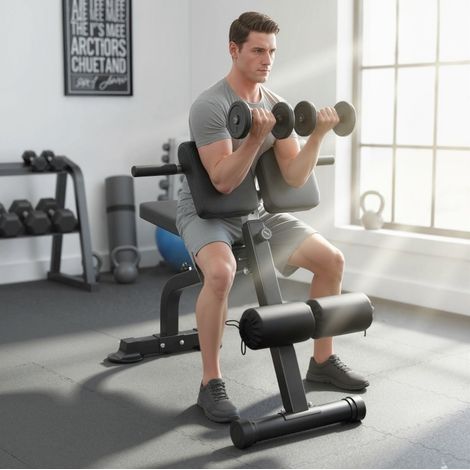 Banc de musculation pliable 96,6 cm métal argent HAVRYA (1/5)