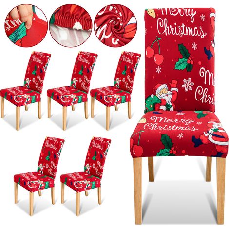 Randaco Copri sedia, set di 6 coprisedie Copri sedia di Natale per la decorazione del partito Dner (1/5)