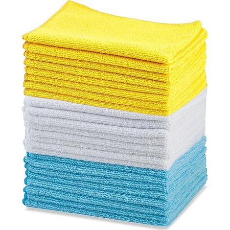 Lot de 24,Microfibre Chiffon de nettoyage,30 x 30 cm (1/4)