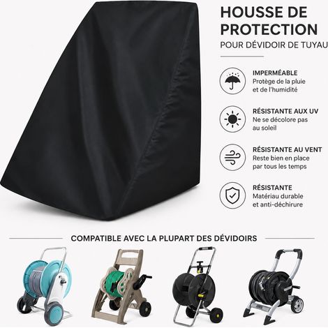 Housse de dévidoir de tuyau d'arrosage imperméable 190T noir 18 × 15 × 1 cm 124 g – Livraison gratuite (1/5)