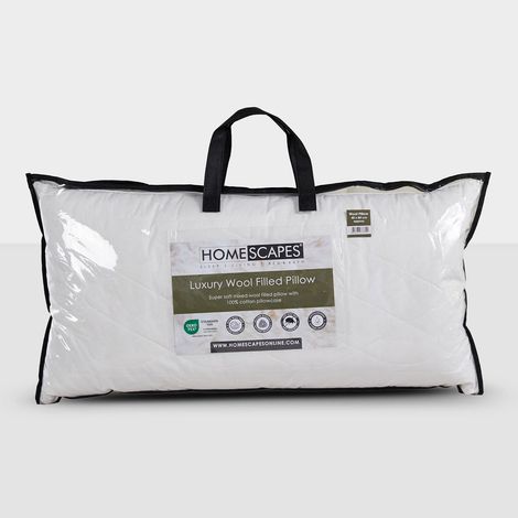 HOMESCAPES Oreiller rectangulaire en laine, 40 x 80 cm (1/5)
