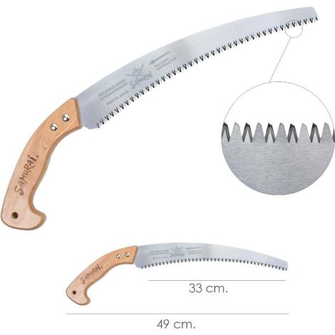 SAMURAI serrucho samurai curvo mango madera   330 mm. , Serrucho Samurai curvo mango madera w-330-lh.- Con funda.- Medida: 330 mm.- Fabricados en Japón con la más (1/3)
