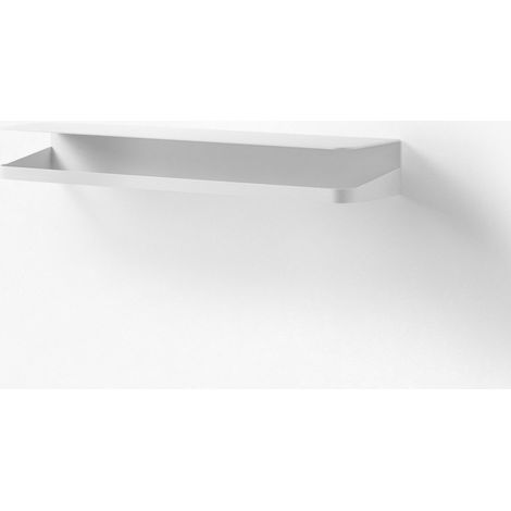 Mensola reversibile da parete in metallo opaco design moderno Ryo - Bianco