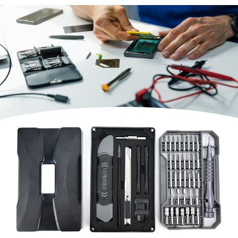 JM-8173 69-teiliges Präzisionsschraubendreher-Set, Reparaturwerkzeug-Set mit magnetischem Schraubendreher, 4 langen Bits mit unterschiedlichen Durchmessern, matt verchromt, 28 mm (1/5)