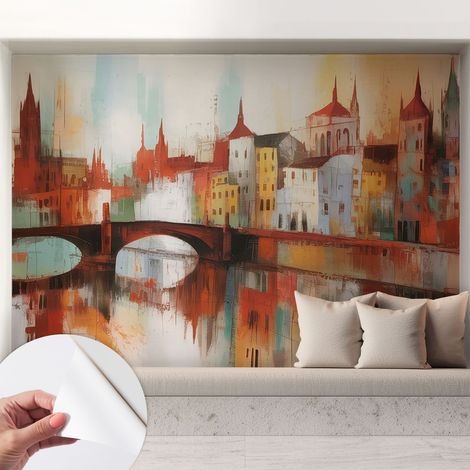 Tapete Selbstklebend - abwaschbar - Tapete mit Motiv - trendige Wanddeko - elegant Fototapete Stadtlandschaft 208x146 cm (1/5)