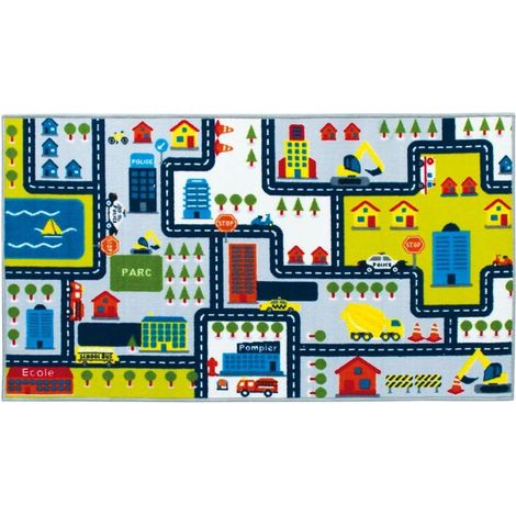 CIRCUIT - Tapis enfant imprimé circuit 75x133 cm (1/4)