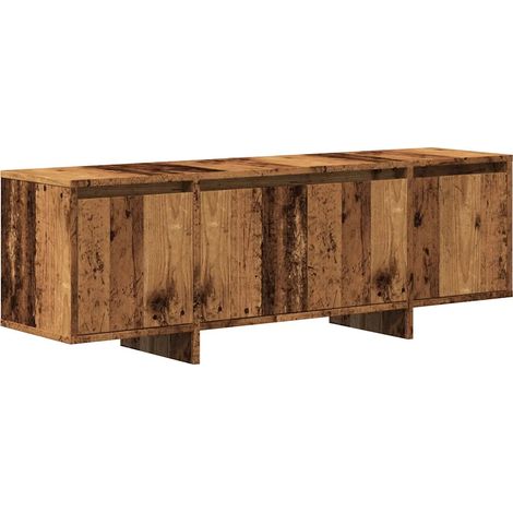 Meuble TV épuré rangement pratique 120 x 30 x 40 cm en bois d'ingénierie vieux bois (1/5)