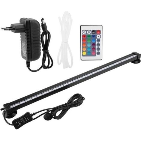Lampada LED per acquario 100–240 V – Luce subacquea a colori variabili con telecomando – Luce a bolle – 46 cm – EU