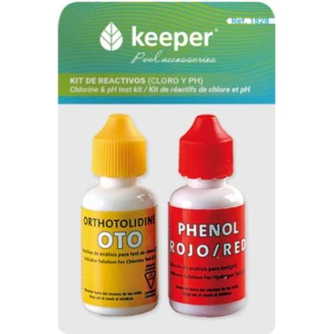 keeper repuesto 2 botes reactivos test medidor cloro y ph  1828