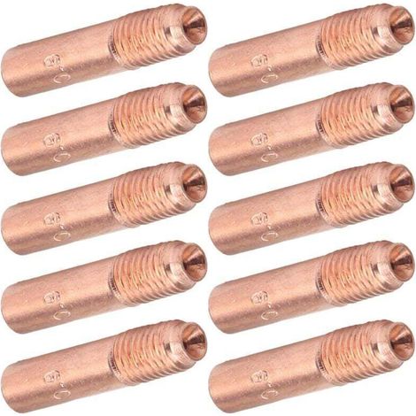 10 Pièces Buses de Soudage MIG 0.9mm Embouts de Contact de Soudage MIG Kit de Buses Conductrices en Cuivre pour Soudage Industriel (1/3)