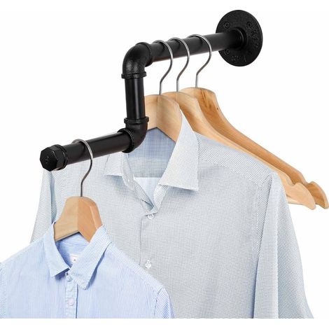 Supernic Wall Mounted Clothes Rack Rail 43cm Industrial Pipe Towel Rail Detachable Hanging Garment Rack Clothes Pole Hanging Rustic Iron Display Holder for Bedroom Living Room Batheoom Shops (1/5)