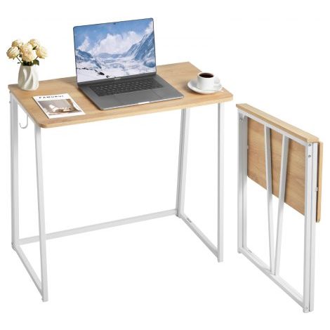 Scrivania Pieghevole, Tavolo Piccolo da 80 cm, Tavolo per (1/5)