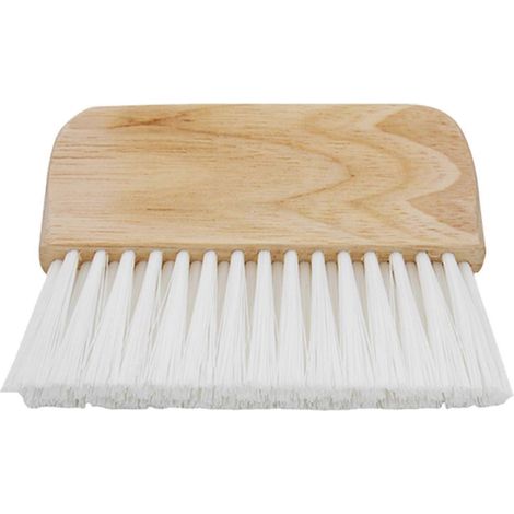 Pinceau plat durable en fibres avec manche en bois, pratique et facile à utiliser. (1/5)