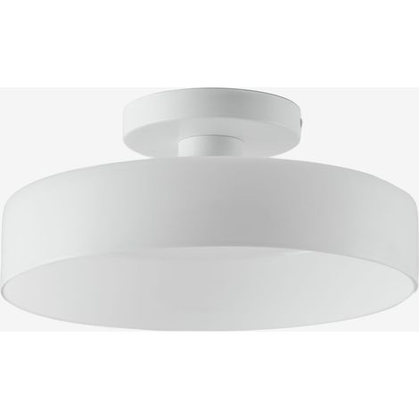 Sklum – Plafonnier de salle de bain en verre Ø35 cm – Protection IP44 pour espaces humides – Base en acier inoxydable – Lumière douce et enveloppante