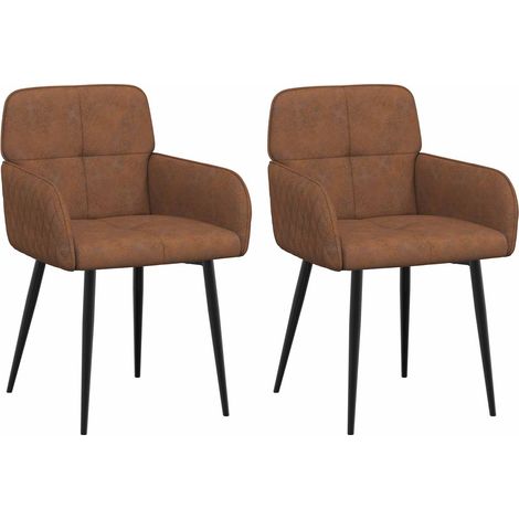 Esszimmerstühle 2 pcs Kunstwildleder Braun 59 x 56,5 x 85 cm vidaXL (1/5)