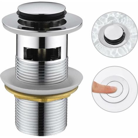 YMYNY Bonde de Lavabo avec Trop-Plein - Vidage Lavabo Pop-up Universel en Chrome (1/5)