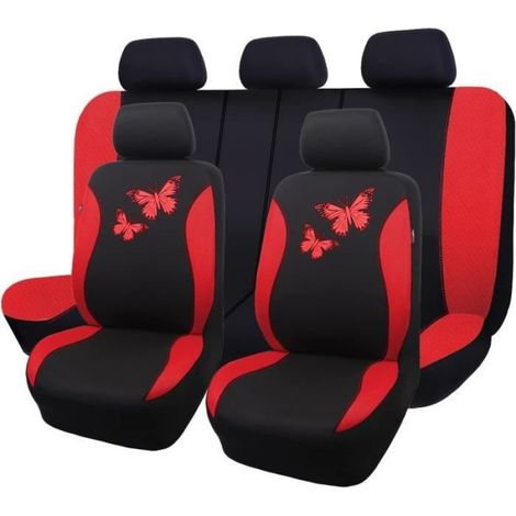 Housse De Siege De Voiture - Universelle - Rouge - Pour Femme - 1 Piece (1/4)