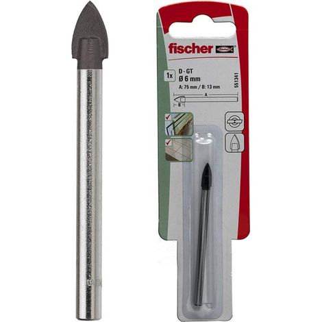 Punta per vetro, ceramica e piastrelle dure gres pvk 8 k d 8mm fischer