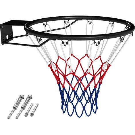 Cercle de basket-ball 45 cm installation facile avec ressorts absorbant les chocs design universel en métal noir (1/2)