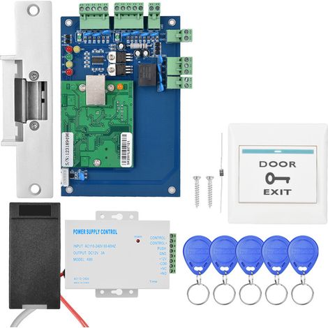 Kit de contrôle d'accès TCP/IP complet avec lecteur de cartes réseau et carte de contrôle (1/5)