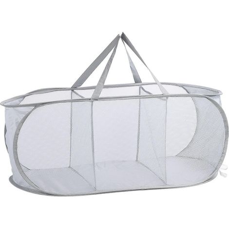 Panier à linge pliable en tissu Oxford à 3 compartiments, panier à linge pliable pour salles de bain (1/4)