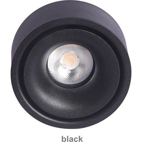 Projecteur LED rond à intensité réglable, montage en surface, COB, trou libre, plafonnier 7W , pour salon Lumière blanche 6000k (1/5)