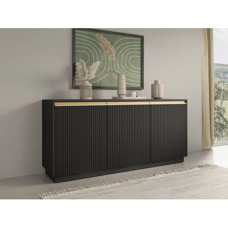AX LIVING Sideboard Modern Lirio K154 154 cm breit, stilvoll, schwarz