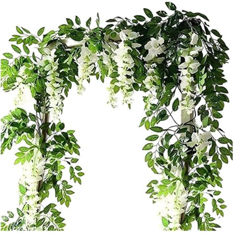 2 pièces de Vigne de Fleur Artificielle 2M/6.5 Pieds Fausse glycine Suspendue Guirlande de Vigne de Fleur de Vigne, utilisée pour la décoration Murale, Mariage à la Maison, Jardin, décoration de fête (1/5)