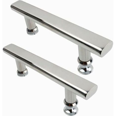 2 poignées de porte de douche en acier inoxydable chromé, 145mm, pour salle de bain et cuisine (1/5)