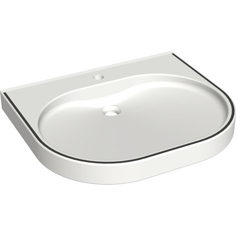 KWC AR Waschtisch, VARIUScare, MIRANIT,  650x120x550 mm, barr-frei, Farbstreifen