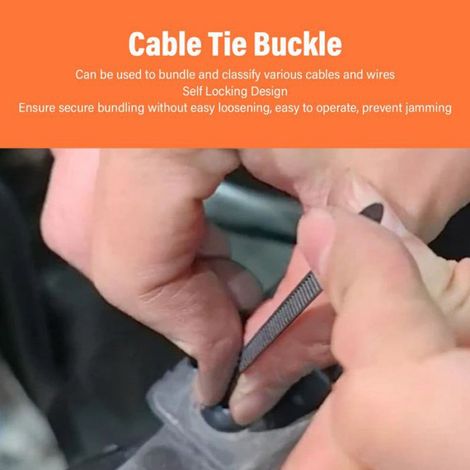 Boucle À Attache De Câble - Nylon 6/6 - Auto-Verrouillable - Pour Gestion Câbles Maison Atelier Automobile - 100 Pièces (1/5)