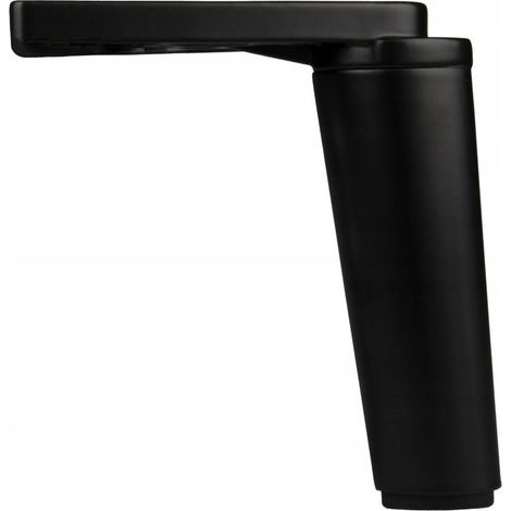 Pata de mueble negra para cama o armario, oblicua, de metal, gran capacidad de carga, altura 14 cm. (1/5)