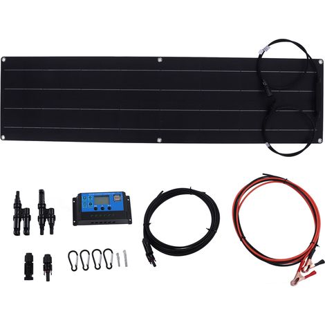Panneau solaire flexible 50W IP68 étanche chargeur batterie extérieur 12V camping caravane (1/5)