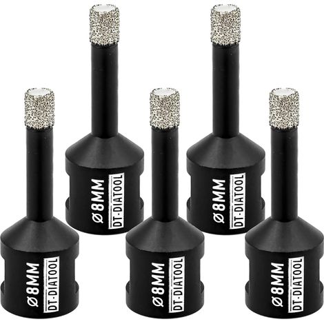 Foret Diamant 5PCS 8mm Scie Cloche pour Forage à Sec Carrelage Porcelaine Marbre Céramique Granit (1/5)