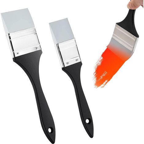 Lot de 2 pinceaux de peinture en silicone, pinceaux en silicone, pinceaux en silicone, pinceaux de peinture, pinceaux en silicone, pour déplacer et enlever les peintures acryliques (3,5 cm) (1/5)